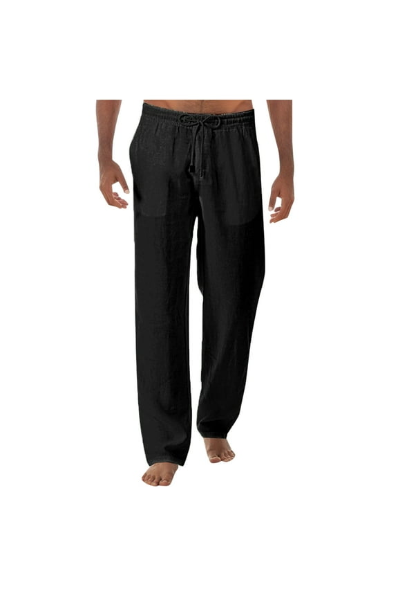 Men's Pants Solid Color with Pocket Drawstring Slim Fit Daily Wear Elegant Chic Trousers
