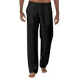 thumbnail image 1 of RUTAYY Men's Pants Solid Color with Pocket Drawstring Slim Fit Daily Wear Trendy Classic Trousers, 1 of 4