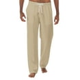 thumbnail image 1 of RUTAYY Men's Pants Solid Color with Pocket Drawstring Slim Fit Daily Wear Trendy Vibrant Trousers, 1 of 1