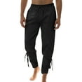 thumbnail image 1 of RUTAYY Men's Pants Solid Color with Pocket Slim Fit Daily Wear with Drawstrings Ankle Pants Holiday Chic Trousers, 1 of 9