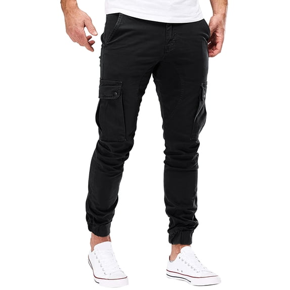 RUTAYY Men's Pants Sports Solid Color with Pocket Slim Fit Daily Wear Trendy Classic Trousers