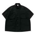 thumbnail image 1 of RUTAYY Men's Shirts Cargo Shirt with Pocket Short Sleeve Turndown Collar Solid Color Casual Daily Wear Elegant Seaside Blouse, 1 of 3