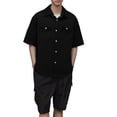 thumbnail image 1 of RUTAYY Men's Shirts Casual Denim Short Sleeve Button Down with Pockets Turndown Collar Comfortable Tops Outdoor Activities Vacation Beach Blouse, 1 of 4