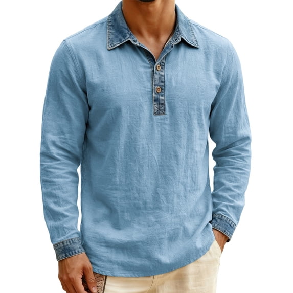 RUTAYY Men's Shirts Casual Long Sleeve Button Turndown Collar Business Daily Wear Color Block Comfortable Playful Vacation Blouse