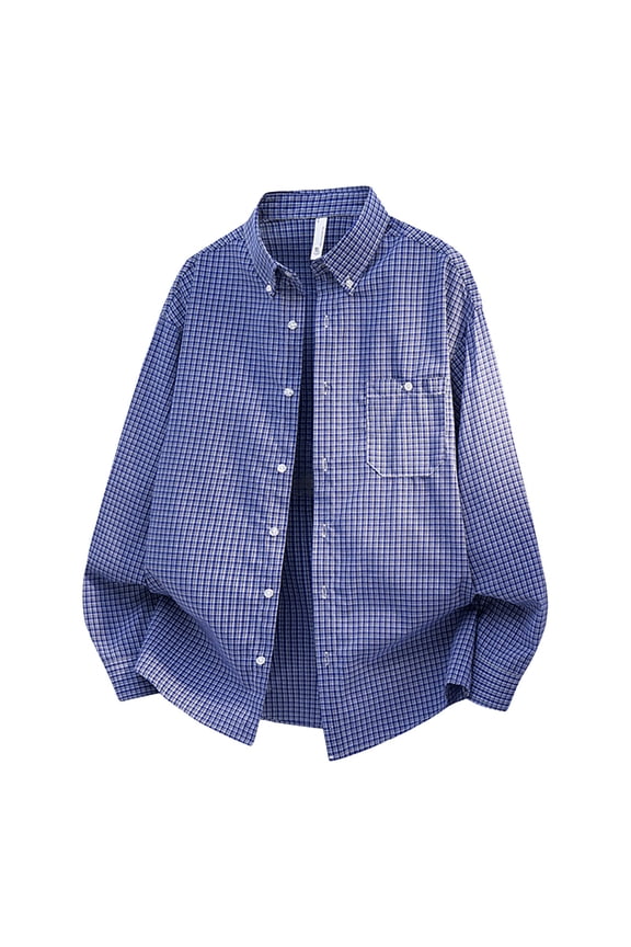 Men's Shirts Grid Pattern Button Down Turndown Collar Long Sleeve Button Down Everyday Wear Holiday Classic Blouse