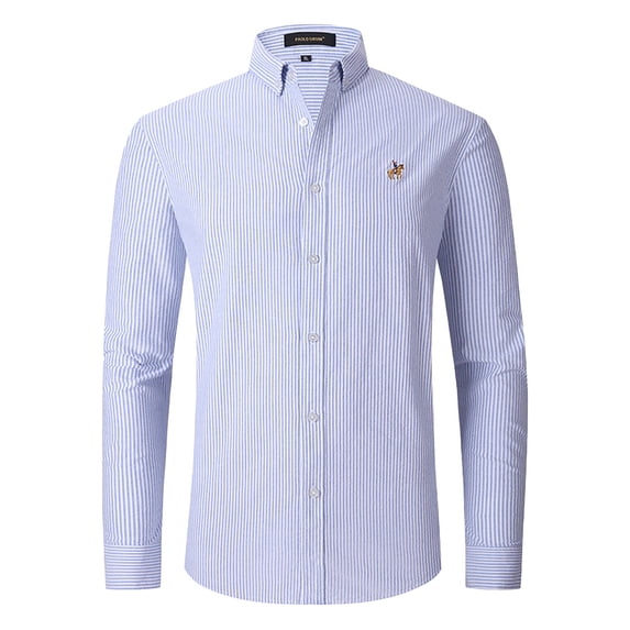 RUTAYY Men's Shirts Long Sleeve Formal Casual Business Comfortable Breathable Turndown Collar Button Down Elegant Seaside Blouse