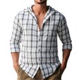 thumbnail image 1 of RUTAYY Men's Shirts Plaid Hooded Long Sleeve Lightweight Casual Button Up Everyday Wear Outdoor Activities Travel Elegant Blouse, 1 of 9
