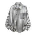 thumbnail image 1 of RUTAYY Men's Shirts Striped Casual Long Sleeve Turndown Collar Button Down Tops Comfortable Breathable Daily Wear Vacation Travel Blouse, 1 of 4