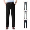 thumbnail image 1 of RUTAYY Men's Straight Leg Dress Pants Solid Color Button Fly Pleated Front Business Casual Trousers Black, 1 of 5
