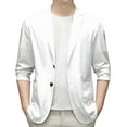 thumbnail image 1 of RUTAYY Men's Suit Jacket Lightweight Solid Color Long Sleeve Stand Collar Casual Stretch Slim Fit Button Sport Coats Leisure Stylish Tops, 1 of 4