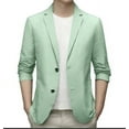 thumbnail image 1 of RUTAYY Men's Suit Jacket Lightweight Solid Color Long Sleeve Stand Collar Casual Stretch Slim Fit Button Sport Coats Leisure Versatile Tops, 1 of 2