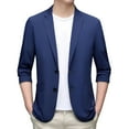 thumbnail image 1 of RUTAYY Men's Suit Jacket Lightweight Solid Color Long Sleeve Stand Collar Casual Stretch Slim Fit Button Sport Coats Leisure Versatile Tops, 1 of 4