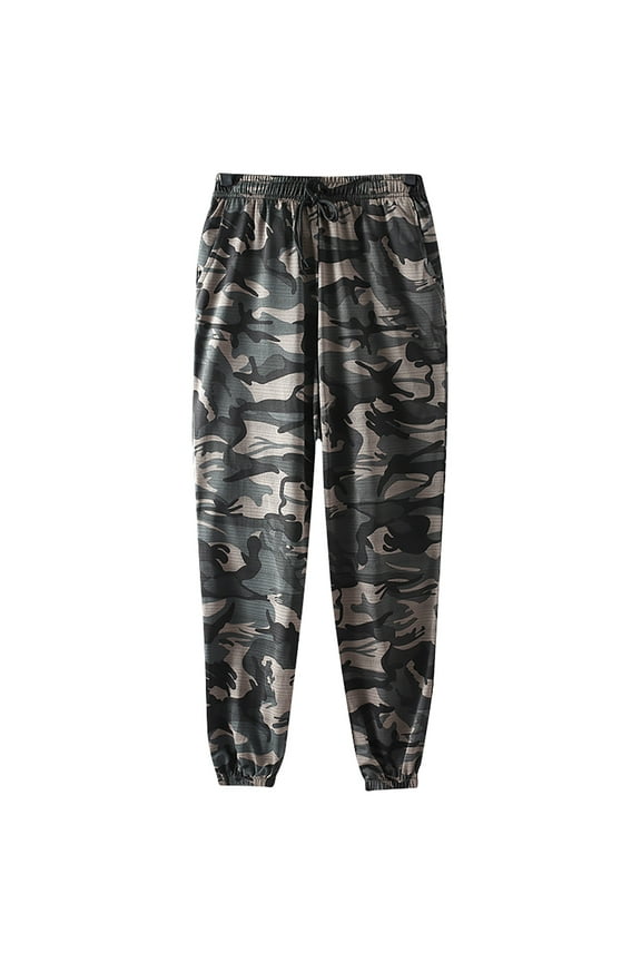 Men's Sweatpants Joggers Elastic Waist Camouflage Print Daily Wear Trendy Vacation Trousers