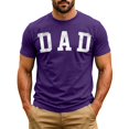 thumbnail image 1 of RUTAYY Men's T-Shirts Fathers Day Letter Printed Short Sleeve Crew Neck Breathable Tee Shirts Casual Soft Tops Comfortable Daily Wear Beach Vacation Tees, 1 of 5