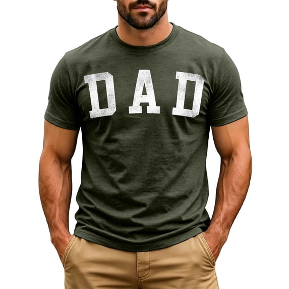 RUTAYY Men's T-Shirts Fathers Day Letter Printed Short Sleeve Crew Neck Breathable Tee Shirts Casual Soft Tops Comfortable Daily Wear Travel Elegant Tees