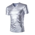 thumbnail image 1 of RUTAYY Men's T-Shirts Solid Color V-Neck Short Sleeve Slim Fit Tee Shirts Comfortable Breathable Daily Wear Travel Vacation Tees, 1 of 2