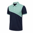 thumbnail image 1 of RUTAYY Men's T-Shirts Turndown Collar Color Block Tee Shirts Summer Short Sleeve Comfortable Breathable Daily Wear Vacation Beach Tees, 1 of 2