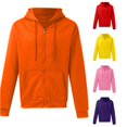 thumbnail image 1 of RUTAYY Men's Zip Up Hoodie Long Sleeve Drawstring Front Pocket Solid Color Casual Jacket Sweatshirt Orange, 1 of 3
