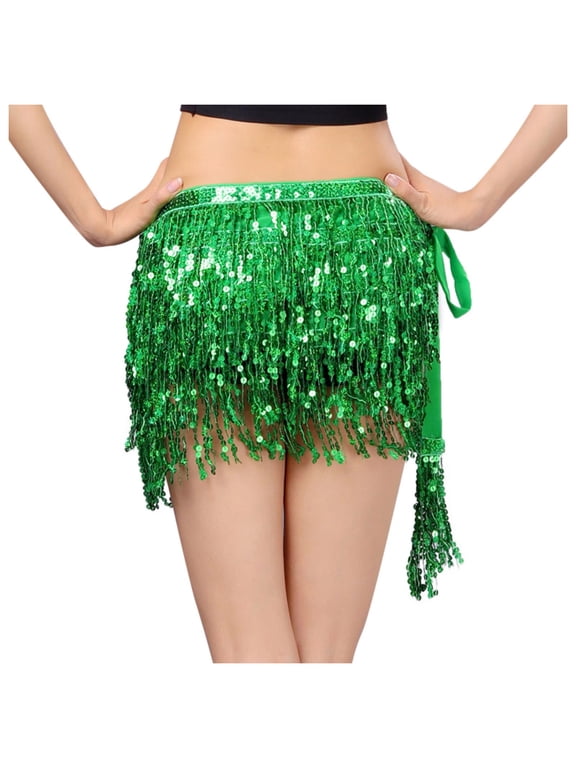Sequin Fringe Women Nightclub Skirt Stage With Sparkly Sparkly Fashion Skirt Solid Color Flowy Swing Pleated Beach Skirts