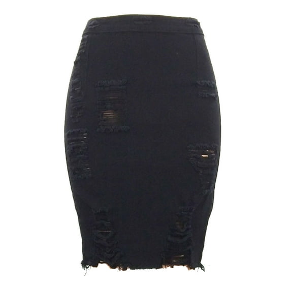 RUTAYY Sexy Women Casual High Waist Stretch Denim Back Zipper Skirt Broken Holes Solid Color Flowy Swing Pleated Beach Skirts