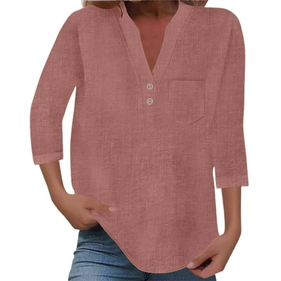 RUTAYY Short Sleeve Solid Color Stand Collar Button Up Shirt With Pocket For Women Relaxed Fit Shirts Blouse