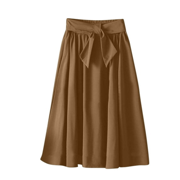 RUTAYY Skirts For Women Long Skirts For Women Bohemian Women Skirts Skirts Ankle Length Women Skirts Plus Size Solid Color Smocked Boho Pleated Skirts