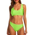 thumbnail image 1 of RUTAYY Swimwear Women 2PCS Halter Neck Bikini Crop Tops High Cut Swimsuit Sporty High Waisted Bathing Suit With Bottoms Brazilian Swim Wear, 1 of 6