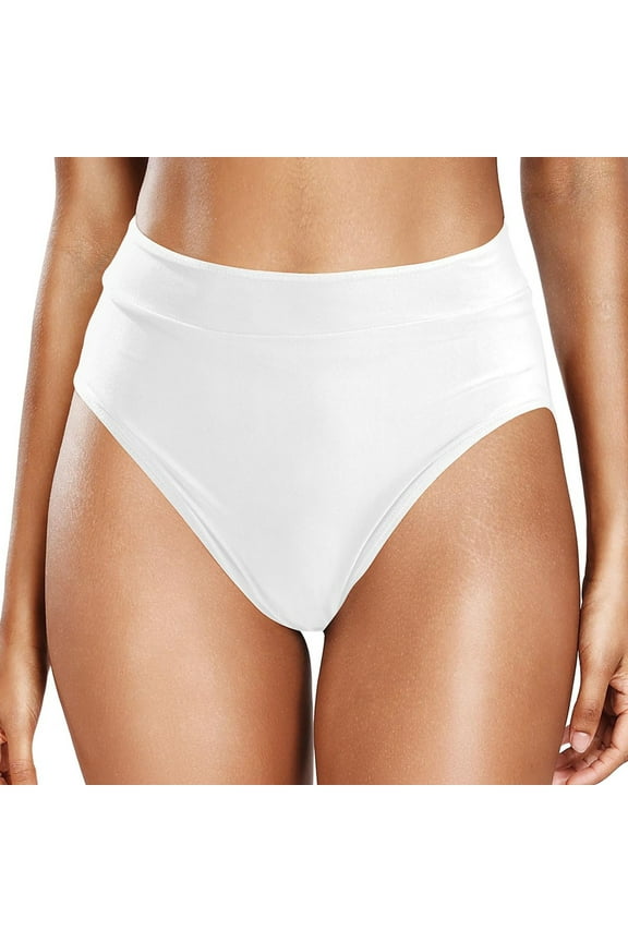 Swimwear Women Casual High Waisted Solid Color Split Plus Size Swim Trunks Seaside Swim Wear