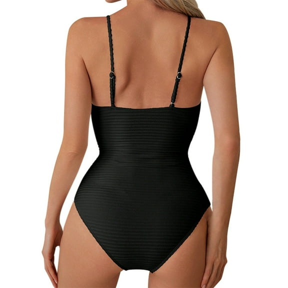RUTAYY Swimwear Women Conservative Strapless Swimsuit With Pure Color For Beach & Spa Beach Vacation Swim Wear