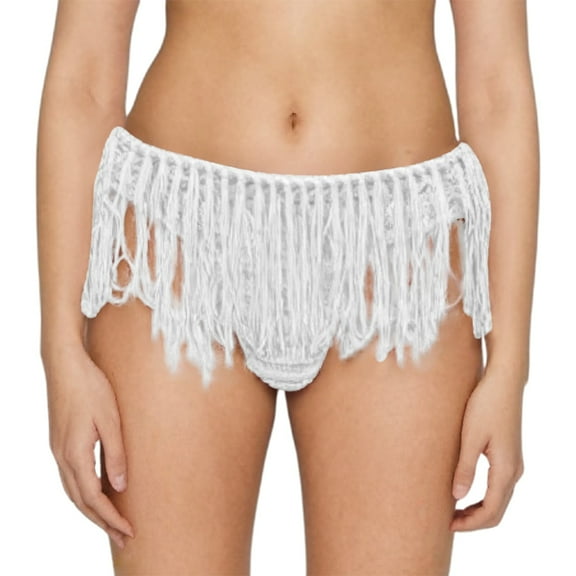 RUTAYY Swimwear Women Summer Solid Color Fashion Beach Style Knitted Tassel Elastic Bikini Shorts Swimming Pants Beach Vacation Beachwear