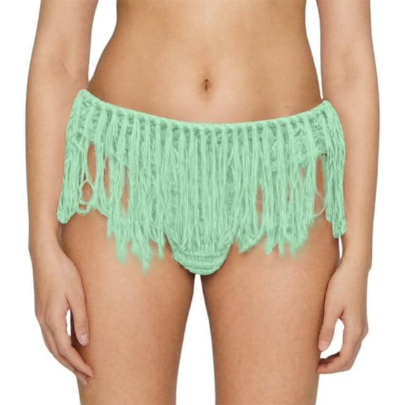 RUTAYY Swimwear Women Summer Solid Color Fashion Beach Style Knitted Tassel Elastic Bikini Shorts Swimming Pants Pool Swim Wear