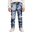thumbnail image 1 of RUTAYY Boys Distressed Jeans High Street Long Denim Pants with Pocket Comfortable Stretch Fashion Travel Trousers, 1 of 9