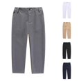 thumbnail image 1 of RUTAYY Boys Pants Solid Color Bottom Adjustable Waist Comfortable School Formal Casual Daily Wear Travel Classic Trousers, 1 of 3