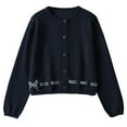 thumbnail image 1 of RUTAYY Teen Girls Cardigan Cute Bow Knit Tops Long Sleeve Casual Outwear Soft Comfortable Fall Winter Leisure Trendy Sweater, 1 of 4