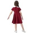 thumbnail image 1 of RUTAYY Teen Girls Dress Summer Spring Peter Pan Collar Back To School Solid Color Short Sleeve Comfortable Breathable Travel Elegant Dresses, 1 of 8