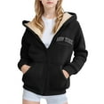 thumbnail image 1 of RUTAYY Teen Girls Hooded Jacket Long Sleeve Winter Zip Closure Soft Plush Fashionable Print Casual Outerwear Everyday Comfort Relaxed Classic Coat, 1 of 4