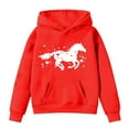 thumbnail image 1 of RUTAYY Teen Girls Hoodies Horse Print Long Sleeve Fall Winter Casual Daily Wear Versatile Trendy Hooded Sweatshirt, 1 of 3