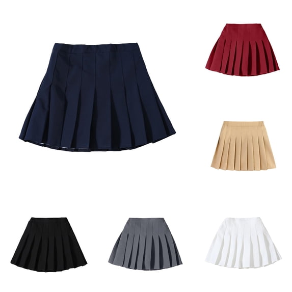 RUTAYY Girls Pleated Skirt Solid Color Tennis Slim Fit High Elastic Waist Bottom Comfortable Everyday Wear Summer Beach Skirts