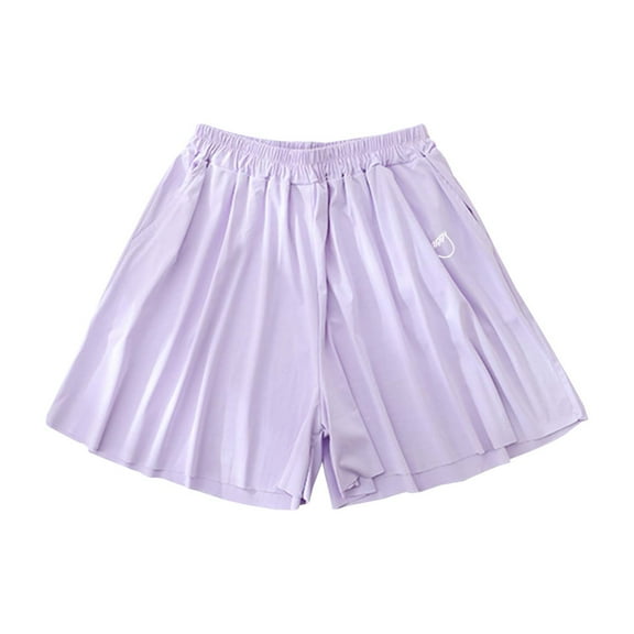 RUTAYY Teen Girls Short Skirt Casual A Line Skirt With Elastic Waist Sports Tennis Fall Comfortable Stretchable Dreamy Skirt, Purple, 13-14 Years