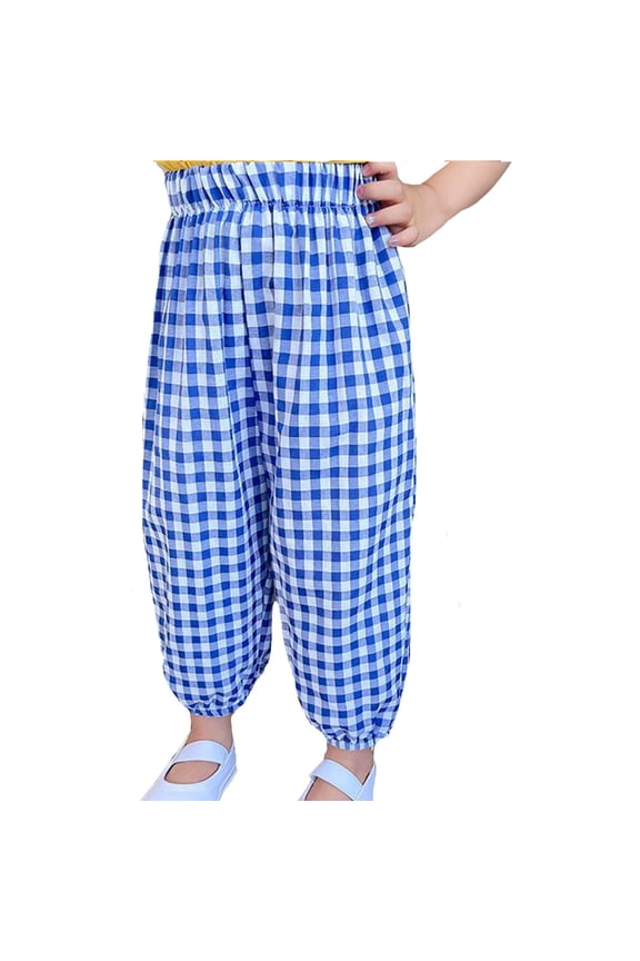 Toddler Baby Girl Boy Classic Pants Plaid Elastic Jogger Gingham Long Pants Summer Fall Harem Trouser Soft Pants