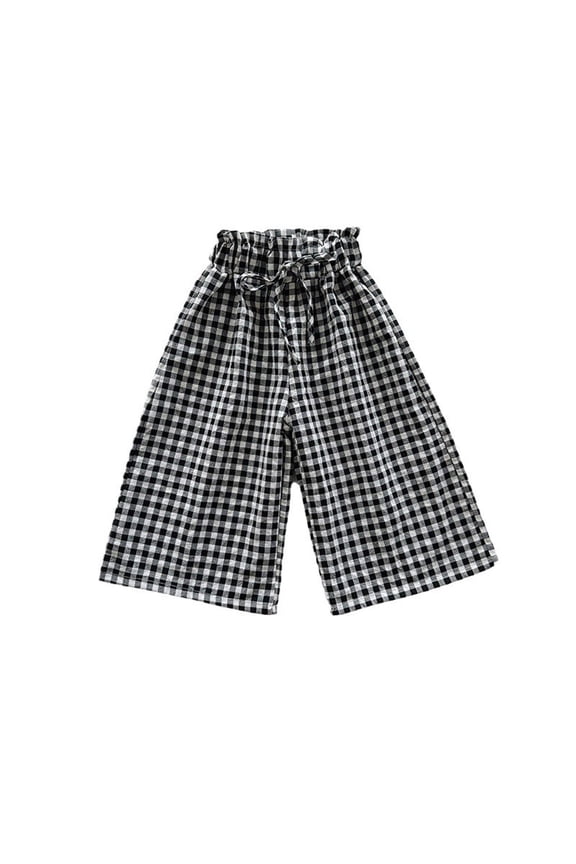 Toddler Baby Girl Boy Classic Pants Plaid Elastic Jogger Gingham Long Pants Summer Fall Wide Leg Trouser Classic Pants