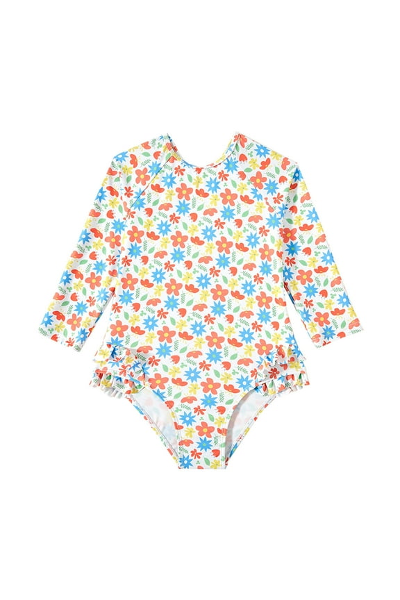 Toddler Big Kids Baby Girls Swimsuit Long Sleeved Girls Swimsuit Princess Girls Leisure Training Swimming Suit Beach Vacation Boho Swimwear Beachwear,9-10 Years
