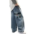 thumbnail image 1 of RUTAYY Toddler Boys Baggy Jeans Straight Leg Jeans With Pockets Elastic Waist Distressed Ripped Denim Pants With Holes Trousers Classic Infants Pants, 1 of 9