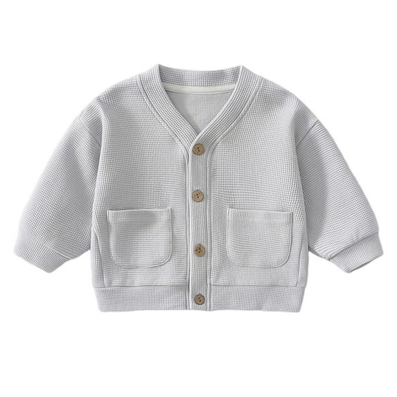 RUTAYY Toddler Boys Girls Cardigan Knit Top Denim Long Sleeve Pullover Sweater Soft Comfortable Casual Outerwear Classic Vacation Sweater