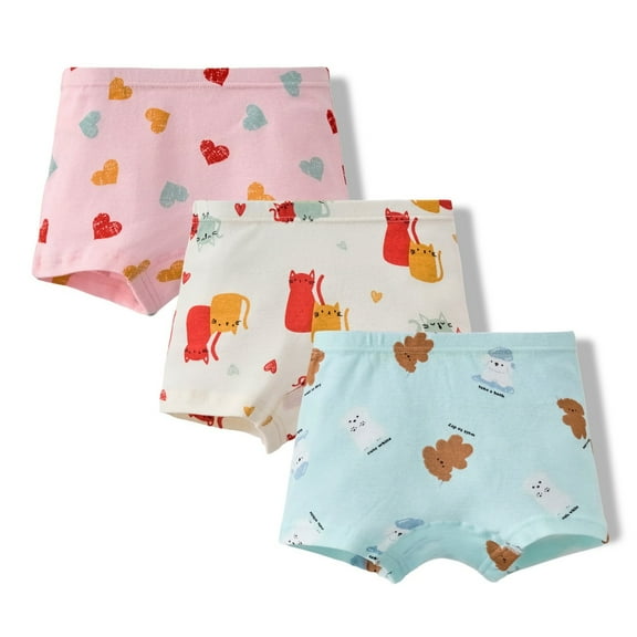 RUTAYY Toddler Boys Girls Underwear 3 Piece Cartoon Rainbow Shorts Underwear Clothes Fashion Breathable Underwear, Pink
