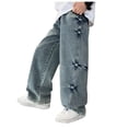 thumbnail image 1 of RUTAYY Toddler Boys Jeans Children Baggy Jeans Cargo Trousers Relaxed Denim Trousers With Elastic Waistband Pants Cute Infants Pants, 1 of 8