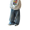 thumbnail image 1 of RUTAYY Toddler Boys Jeans Wide Leg Pants Loose Straight Leg Trouser Versatile Pants, 1 of 9