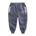 thumbnail image 1 of RUTAYY Toddler Boys Kids Active Jogger Plush Lined Sweatpants Casual Athletic Pocket Pull On Pants Fall Winter Trouser Cute Infants Pants, 1 of 9