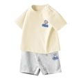 thumbnail image 1 of RUTAYY Toddler Boys Outfits Sets Casual Short Sleeve Top and Shorts Two Piece Playwear Comfortable Summer Clothes Bohemian Style, 12-24 Months, 1 of 4