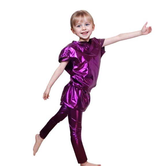 RUTAYY Toddler Girl's Metallic Mystique Leggings Outfit For Girls Neon Glitter Sequin Pants Glitter Tights Trouser Versatile Infants Pants